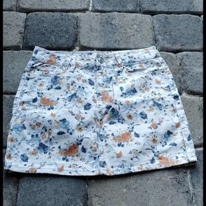 🦋 Gap Flower Print Denim Skirt Size 1